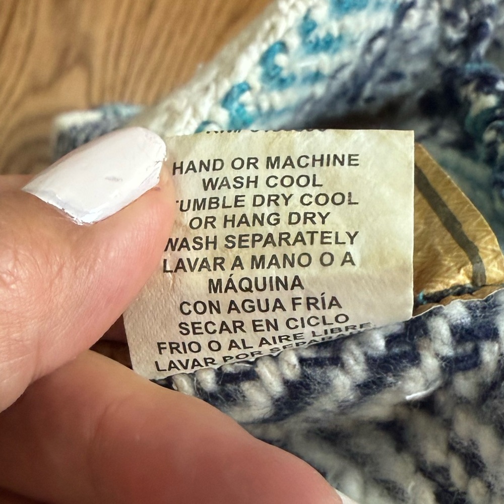 Blue and White Striped Baja Hoodie Medium - Picture 10 of 10